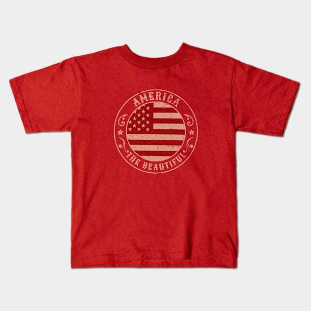 American flag Kids T-Shirt by Polynesian Vibes